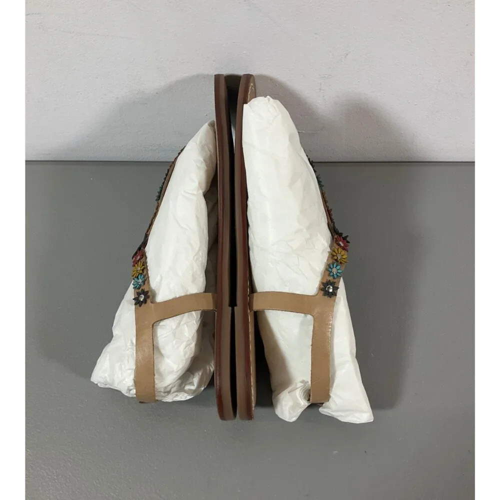 Bernardo Mirabeau Women's Leather Sandals - Brown, Size 9, Floral Embellishment - Picture 8 of 12